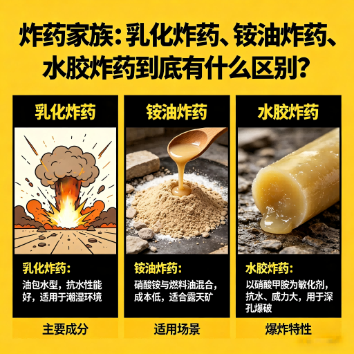 利通炸药家族：乳化炸药、铵油炸药、水胶炸药到底有什么区别？